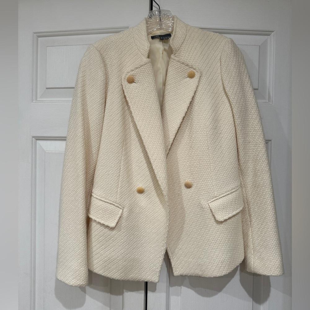 Vince Ivory Double-Breasted Blazer